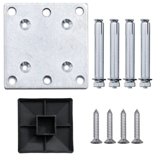 Комплект WPC огради 8 квадратни + 1 скосена 1484x186 см сиви