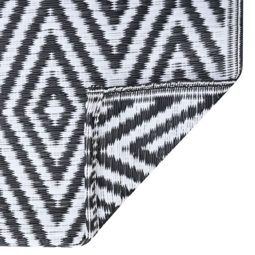 Килим за открито, ARAKIL бяло и черно, 160x230 см, PP