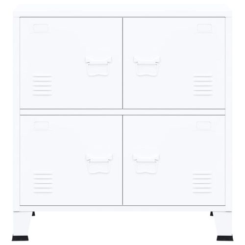 Индустриален скрин за съхранение, бял, 75x40x80 cм, стомана