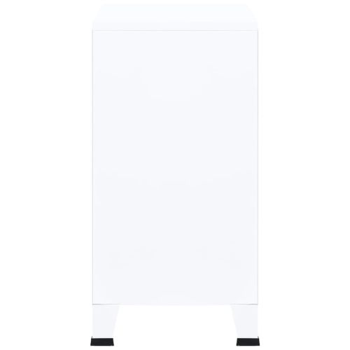 Индустриален скрин за съхранение, бял, 75x40x80 cм, стомана