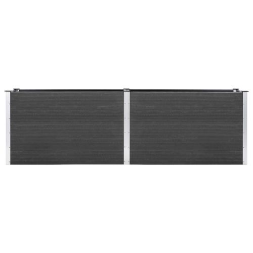 Градинска повдигната леха, 200x100x91 см, WPC, сива