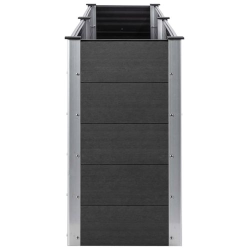 Градинска повдигната леха, 200x100x91 см, WPC, сива