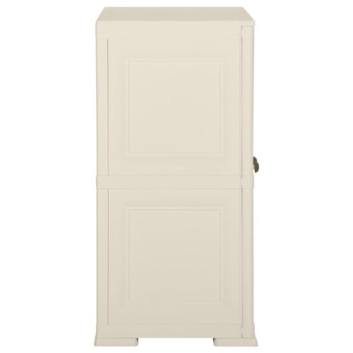 Пластмасов шкаф, 79x43x85,5 см, дървен дизайн, ванилов лед