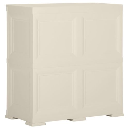 Пластмасов шкаф, 79x43x85,5 см, дървен дизайн, ванилов лед