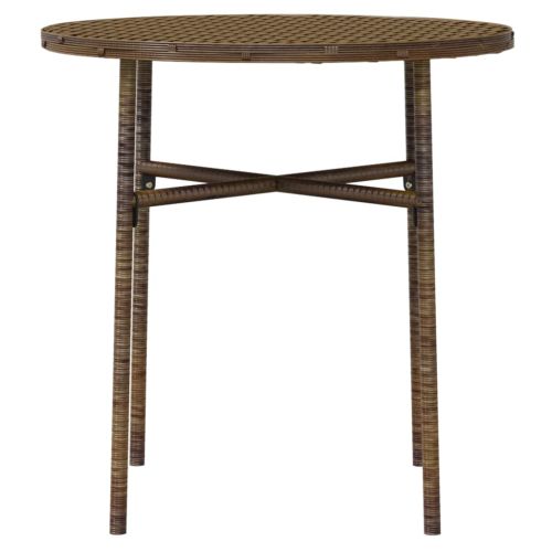 Градински трапезен комплект, 3 части, полиратан, кафяв