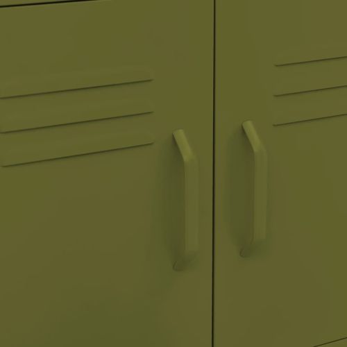 Шкаф за съхранение, маслиненозелен, 60x35x56 см, стомана