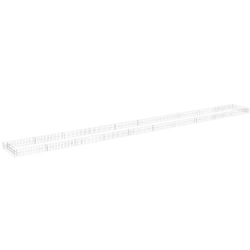 Габион повдигната леха, поцинкована стомана, 1000x100x20 cм