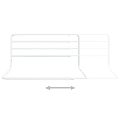 Ограничител за детско легло, бял, (76-137)x55 см, желязо