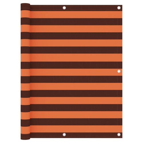 Балконски параван, оранжево и кафяво, 120x400 см, оксфорд плат