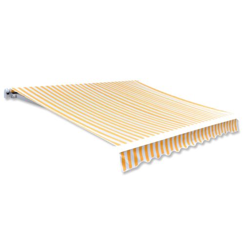 Платно за тента, жълто и бяло, 6x3 м (рамка не е включена)