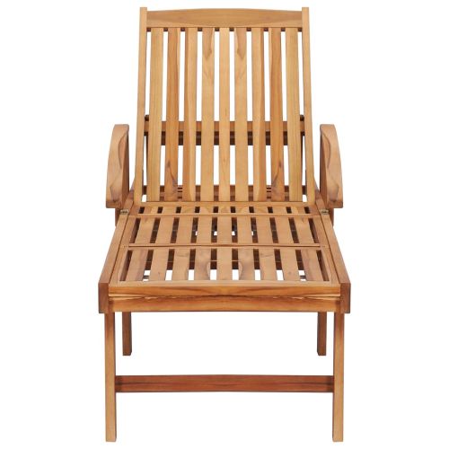 Шезлонг с масички, 2 бр, тиково дърво масив