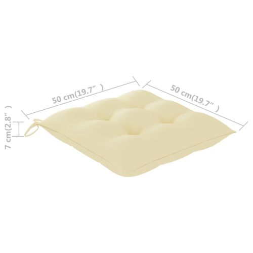 Градински столове, 2 бр, с възглавници, тиково дърво масив