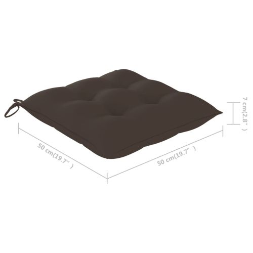 Градински столове, 2 бр, с възглавници, тиково дърво масив