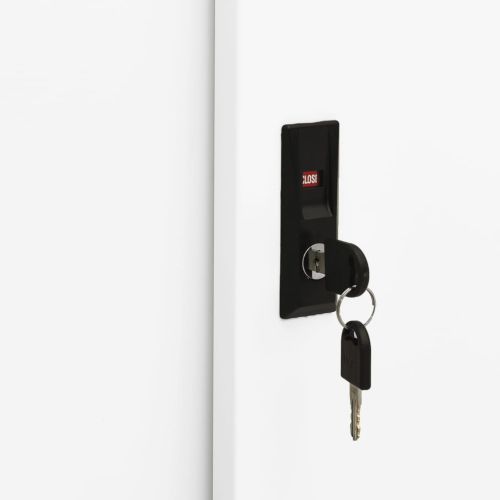 Офис шкаф с плъзгаща се врата, бял, 90x40x90 см, стомана