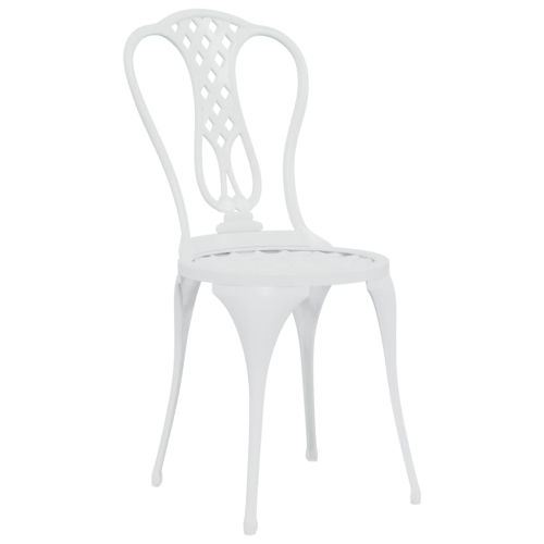 Бистро комплект, 3 части, лят алуминий, бял