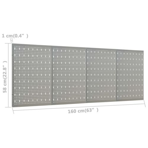 Стенни панели за инструменти, 4 бр, 40x58 см, стомана