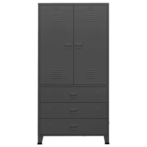 Индустриален гардероб, антрацит, 90x50x180 см, метал