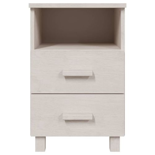 Нощни шкафчета HAMAR, 2 бр, бели, 40x35x62 см, бор масив