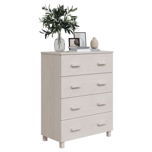 Сайдборд HAMAR бял 79x40x103,5 см борово дърво масив