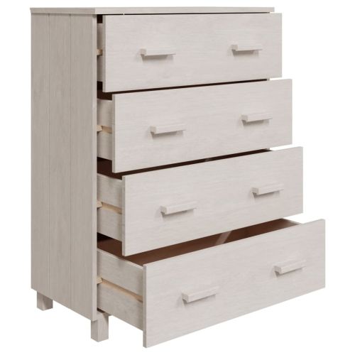 Сайдборд HAMAR бял 79x40x103,5 см борово дърво масив