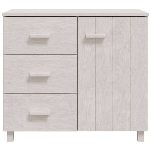 Сайдборд HAMAR бял 90x40x80 см борово дърво масив