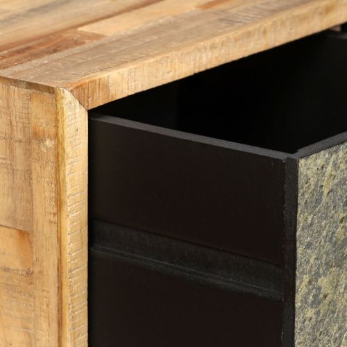 Маса за кафе, регенериран тик масив, 90x65x40 cм