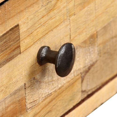 Маса за кафе, регенериран тик масив, 90x65x40 cм