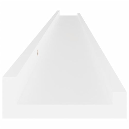 Стенни рафтове, 2 бр, бели, 115x9x3 см