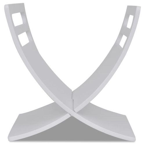 Дървена поставка за списания, подова, бяла