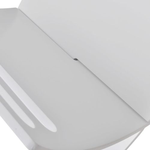 Дървена поставка за списания, подова, бяла