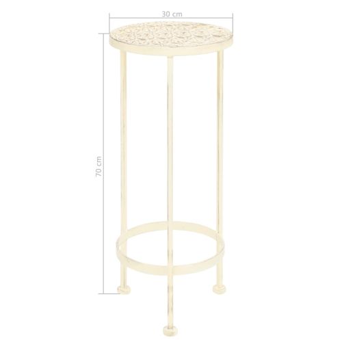 Цветарник, 3 части, винтидж стил, метал, антично бял