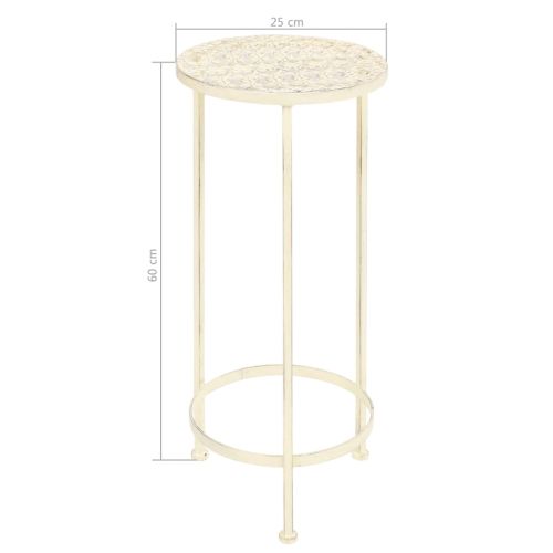 Цветарник, 3 части, винтидж стил, метал, антично бял