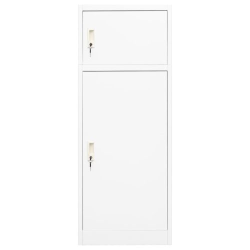 Шкаф за екипировка за езда, бял, 53x53x140 см, стомана