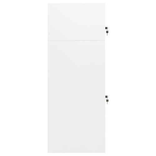 Шкаф за екипировка за езда, бял, 53x53x140 см, стомана