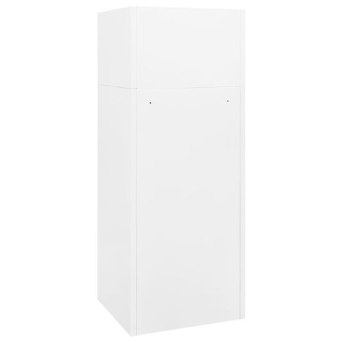 Шкаф за екипировка за езда, бял, 53x53x140 см, стомана