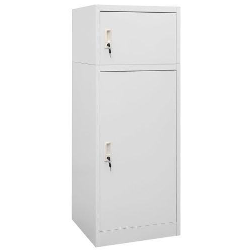 Шкаф за екипировка за езда, светлосив, 53x53x140 см, стомана