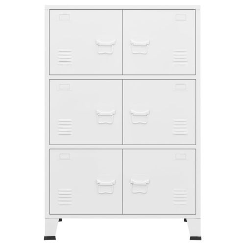 Индустриален скрин за съхранение, бял, 75x40x115 cм, метал