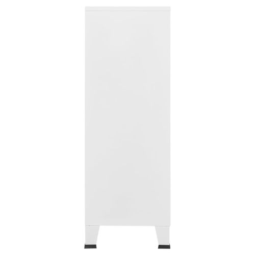 Индустриален скрин за съхранение, бял, 75x40x115 cм, метал