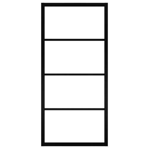 Плъзгаща врата, алуминий и ESG стъкло, 90x205 см, черна