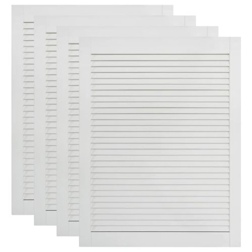 Врати за шкафове с решетен дизайн 4 бр бял 69x49,4 см бор масив