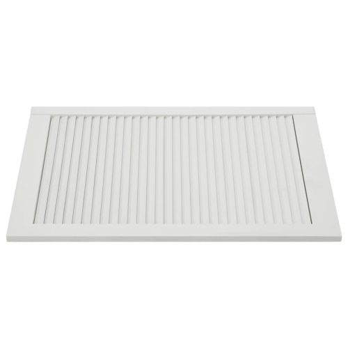 Врата за шкаф с решетен дизайн, бяла, 69x39,4 см, бор масив