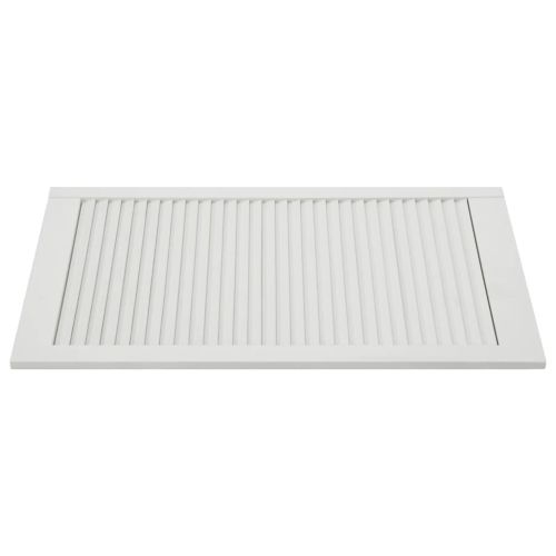 Врата за шкаф с решетен дизайн, бяла, 99,3x49,4 см, бор масив