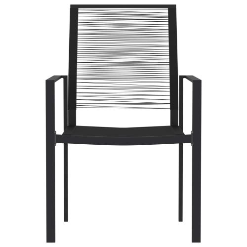 Градински трапезен комплект, 5 части, черен