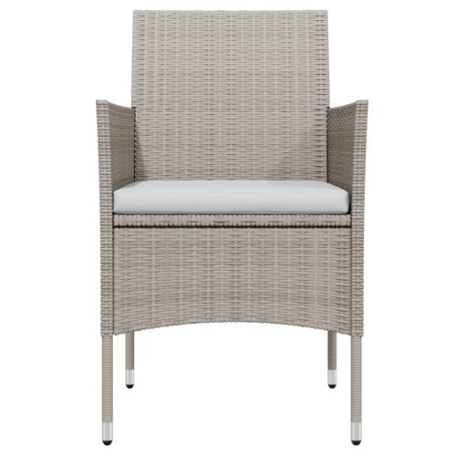 Градински трапезен комплект с възглавници 5 части, бежово/черно