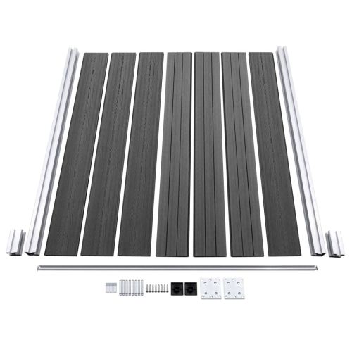 Ограден панел, WPC, 180x146 см, черен