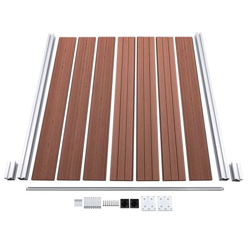 Комплект оградни панели, WPC, 526x146 см, кафяв