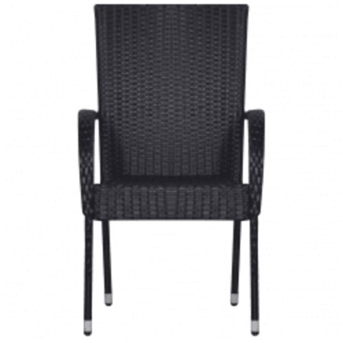 Градински трапезен комплект, 3 части, черен