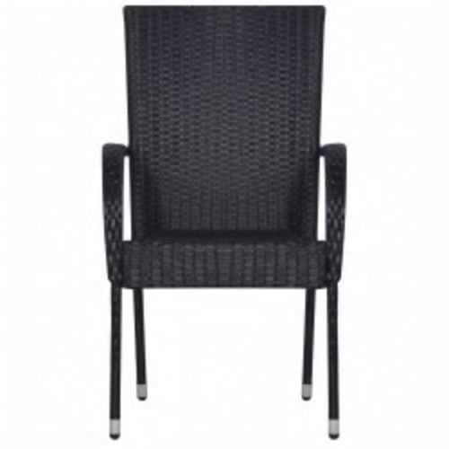 Градински трапезен комплект, 5 части, черен