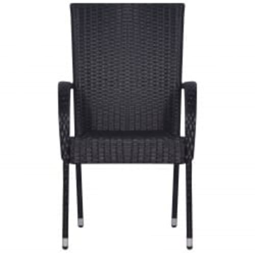 Градински трапезен комплект, 5 части, черен