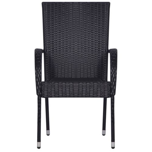 Градински трапезен комплект, 5 части, черен